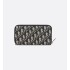 Long Zipped Wallet Beige and Black Dior Oblique Jacquard