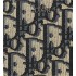 Long Zipped Wallet Beige and Black Dior Oblique Jacquard