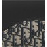Saddle Long Zipped Wallet Black Grained Calfskin Marquetry with Beige and Black Dior Oblique Jacquard