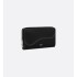 Saddle Long Zipped Wallet Black Grained Calfskin Marquetry