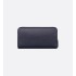 CD Icon Long Zipped Wallet  Navy Blue Grained Calfskin