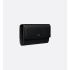 CD Icon Long Flap Wallet Black Grained Calfskin