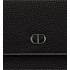 CD Icon Long Flap Wallet Black Grained Calfskin