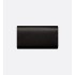 CD Icon Long Flap Wallet Black Grained Calfskin