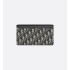 Saddle Long Wallet  Beige and Black Dior Oblique Jacquard with Black Grained Calfskin