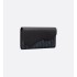 Saddle Long Wallet  Black Dior Oblique Jacquard and Black Grained Calfskin