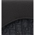 Saddle Long Wallet  Black Dior Oblique Jacquard and Black Grained Calfskin