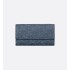 Long Flap Walle Navy Blue Dior Gravity Outline Leather