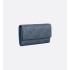 Long Flap Walle Navy Blue Dior Gravity Outline Leather