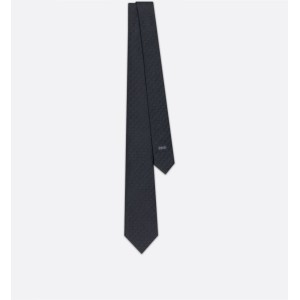 CD Icon Tie  Black Silk
