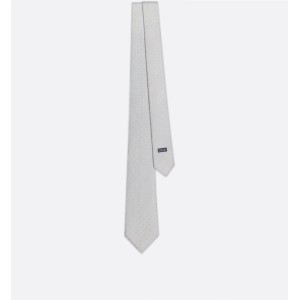 CD Icon Tie  Gray Silk