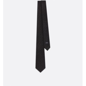 Cannage Tie  Black Silk