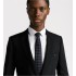 Cannage Tie Navy Blue and White Silk