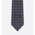 Striped Cannage Tie  Navy Blue, Gray and White Silk 
