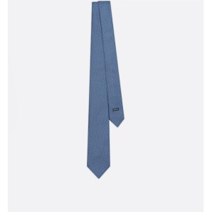 Dior Oblique Tie   Blue Silk