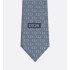 Striped Dior Oblique Tie  Gray and Light Gray Silk    