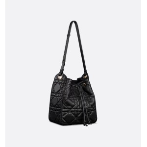 Medium D-Motion Bag  Black Macrocannage Lambskin