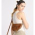 Mini Soft Saddle Bag with Strap  Camel Vintage Smooth Calfskin