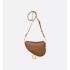 Mini Soft Saddle Bag with Strap  Camel Vintage Smooth Calfskin