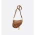 Mini Soft Saddle Bag with Strap  Camel Vintage Smooth Calfskin
