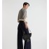 Saddle Bag with Strap  Black Grained Calfskin