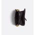 Saddle Bag with Strap  Black Grained Calfskin