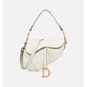 Saddle Bag with Strap  Latte Grained Calfskin