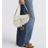 Saddle Bag with Strap  Latte Grained Calfskin