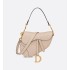 Saddle Bag with Strap  Powder Beige Grained Calfskin