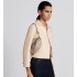 Saddle Bag with Strap  Powder Beige Grained Calfskin