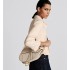 Saddle Bag with Strap  Powder Beige Grained Calfskin