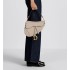 Saddle Bag with Strap  Powder Beige Grained Calfskin