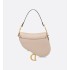 Saddle Bag with Strap  Powder Beige Grained Calfskin