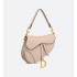 Saddle Bag with Strap  Powder Beige Grained Calfskin