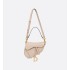 Saddle Bag with Strap  Powder Beige Grained Calfskin
