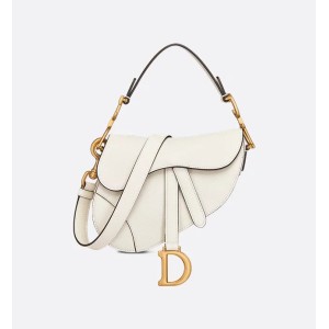 Mini Saddle Bag with Strap  Latte Grained Calfskin