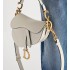 Mini Saddle Bag with Strap  Latte Grained Calfskin