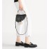 Mini Saddle Bag with Strap  Black Grained Calfskin