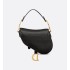 Mini Saddle Bag with Strap  Black Grained Calfskin