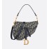 Saddle Bag with Strap  Blue Dior Oblique Jacquard