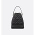 Small Dior Caro Bucket Bag  Black Macrocannage Lambskin