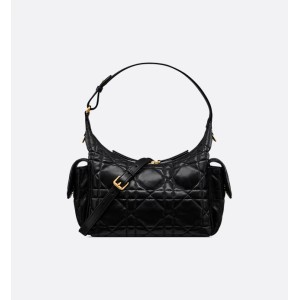 Medium D-Dream Bag  Black Macrocannage Lambskin