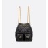 Medium Dior Caro Multicarry Backpack with Chain  Black Macrocannage Lambskin