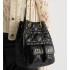 Medium Dior Caro Multicarry Backpack with Chain  Black Macrocannage Lambskin