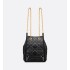 Medium Dior Caro Multicarry Backpack with Chain  Black Macrocannage Lambskin