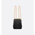 Small Dior Caro Multicarry Backpack with Chain  Black Macrocannage Lambskin
