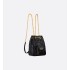 Small Dior Caro Multicarry Backpack with Chain  Black Macrocannage Lambskin