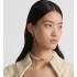 30 Montaigne Short Necklace  Gold-Finish Metal and White Resin Pearls