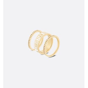 Dior Code Ring Set  Gold-Finish Metal with Silver-Tone Crystals and White Lacquer
