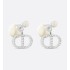 Dior Tribales Earrings  Silver-Finish Metal with White Resin Pearls and Silver-Tone Crystals